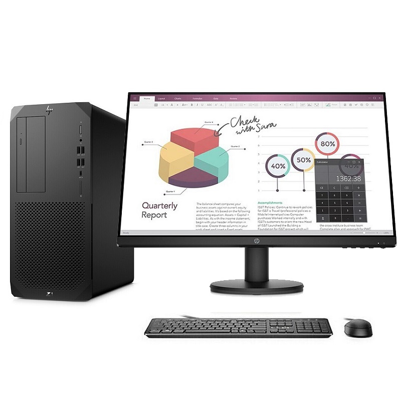 惠普/HP HP Z1 G9 Tower Desktop PC-2C02525805A台式计算机+P24V G5 图形工作站
